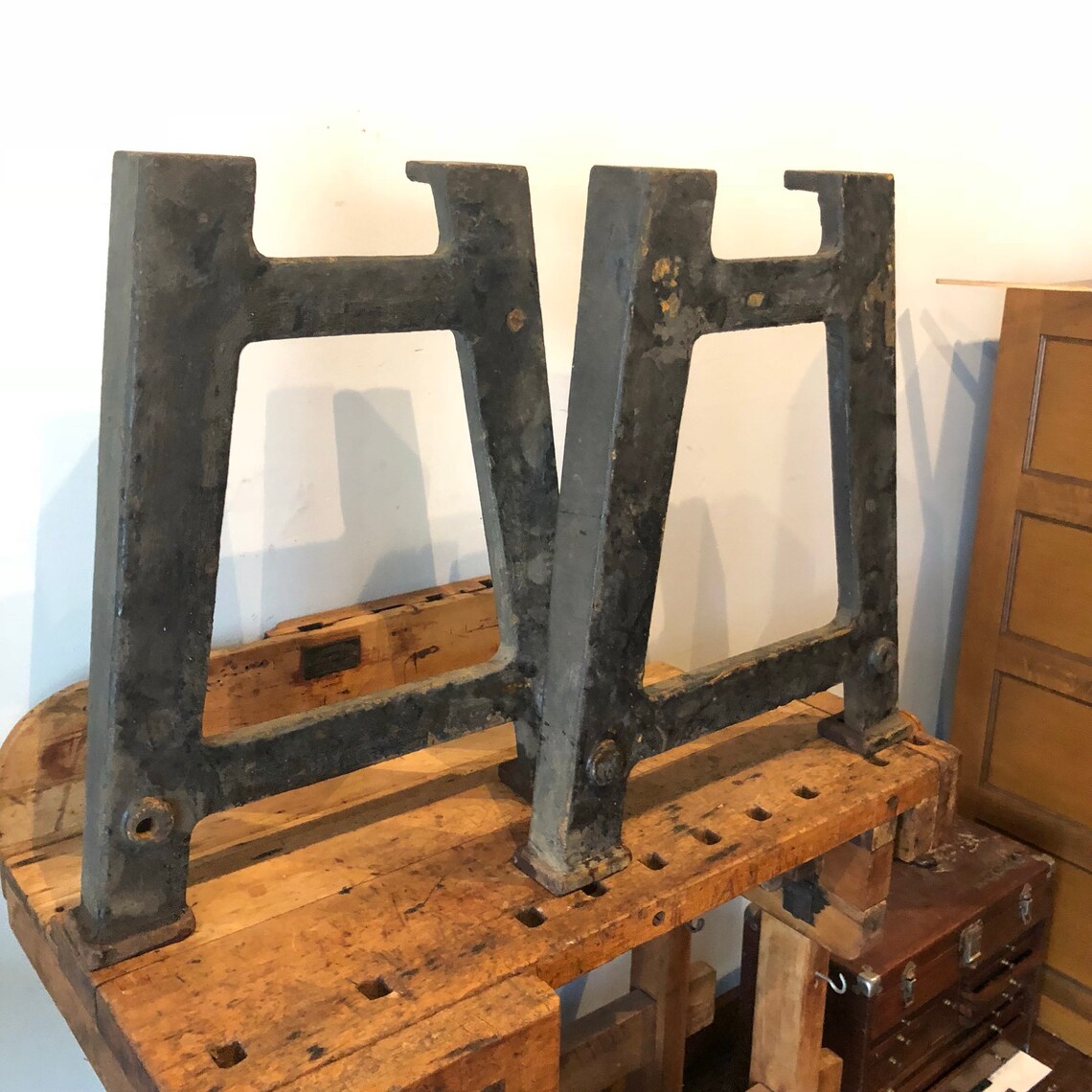 Pair of Vintage Cast Iron A Shaped Machine Legs 25 3/4 Etsy