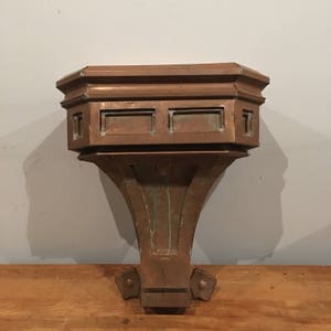 Vintage copper gutter hopper repurposed into a church podium great craftsmanship