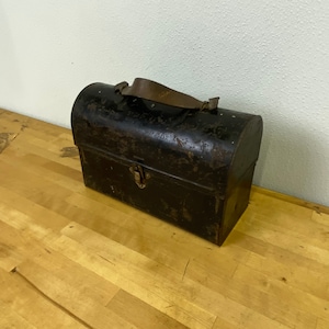 Vintage industrial metal lunch box