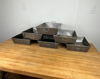 Vintage industrial metal trays. Great useful size 18 x 13 x 4 - 7 available.