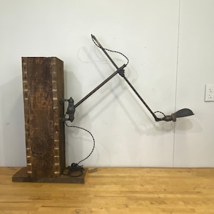 Vintage industrial OC White wall mounted task light with Hubbell shade