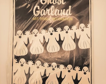 Beistle Ghost Garland - Vintage 1980s - Original Packaging