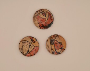 Magnets - 1" / One inch - Upcycled Epehemera - Made from used Vintage Comicbook Pages