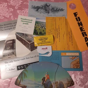 Vintage Funeral Home Advertising Curated Box - Vintage Ephemera - Creepy Christmas Gifts