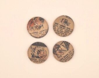 Magnets - 1" / One inch - Upcycled Epehemera - Made from used Vintage Comicbook Pages