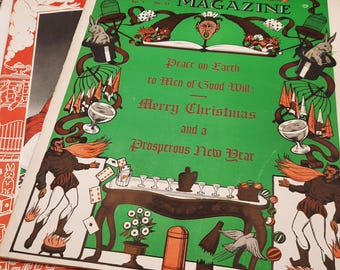 Set of TWO vintage Magic Trade Magazines - Christmas Themed!