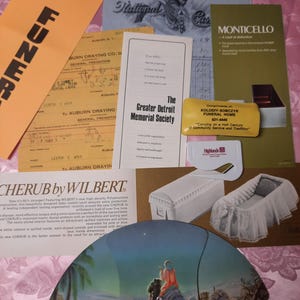 Vintage Funeral Home Advertising Curated Box - Vintage Ephemera - Creepy Christmas Gifts