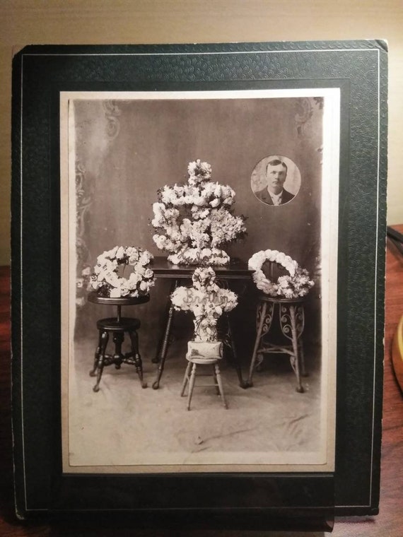 Antique Mourning Cabinet Card Funeral Flowers Brother Etsy