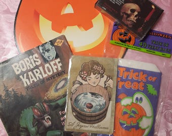 Vintage Halloween Curated Box - Spooky Ephemera - Creepy Christmas Gifts