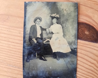 Tintype Photo -  Young Couple
