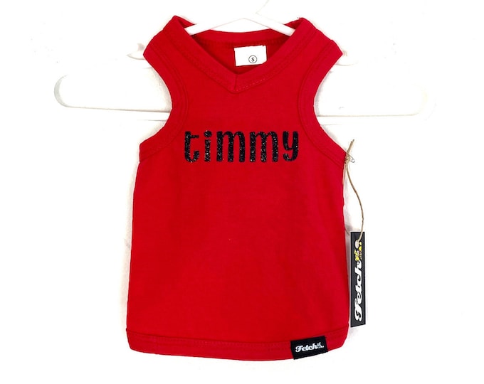 Dog Name Tank Customizable 100% Cotton Soft Tshirt Knit