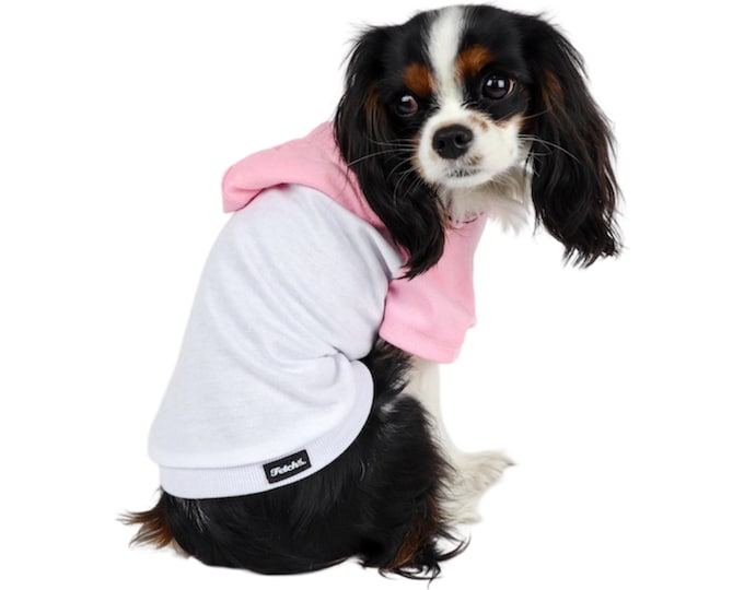 Dog Hoodie T-shirt Sweatshirt Pullover Small Dogs Vintage Old School Style Two Tone Unisex Retro 90s Pink White Black Red Grey Free Shipping