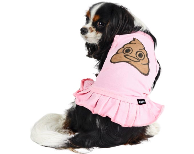 Dog Dress Poop Emoji Small Dogs Cotton Jersey Knit Tshirt Fabric 11 Colors Available Free Shipping