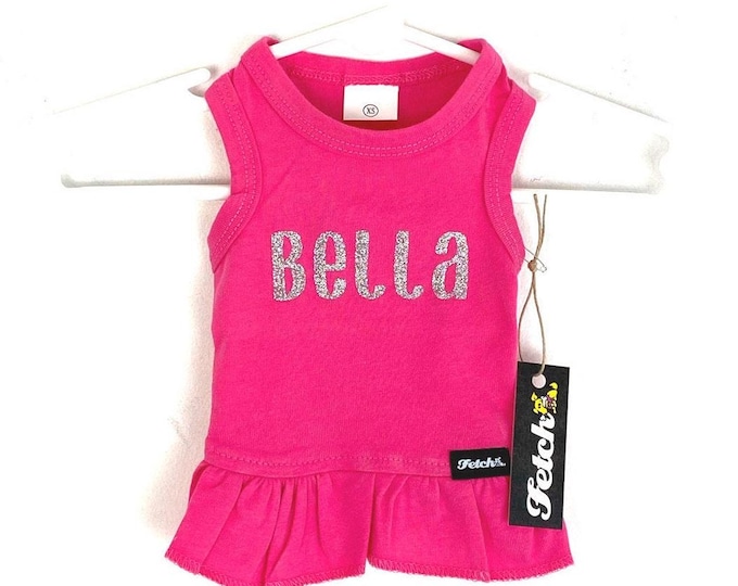 Dog Dress Add Your Dogs Name Customizable 100% Cotton Tshirt Knit Birthday Dress Free Shipping