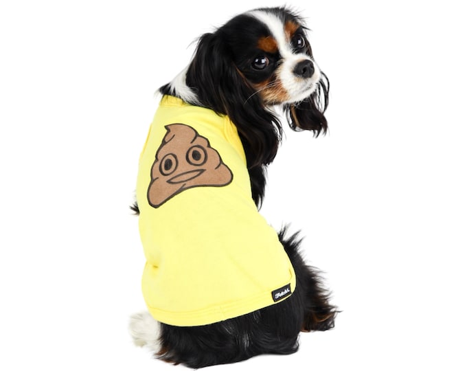 Poop Emoji Dog Tshirt Handmade Small Dogs Yellow Hilarious Free Shipping