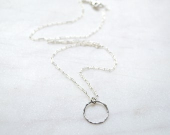 Tiny Eternity Choker in Sterling, Sterling Circle Necklace