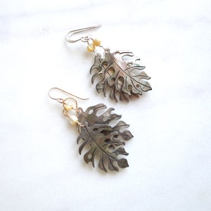 Boucles d’oreilles Blacklip Monstera Leaf