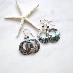 Abalone Hoop Earrings