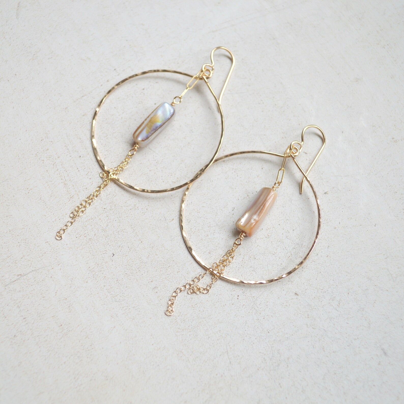 Mother of pearl hoop earrings Clearance