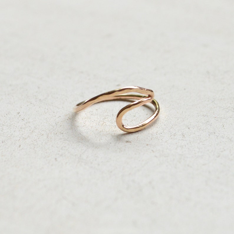 Ocean wave ring, Sterling wave ring, Gold wave ring image 3