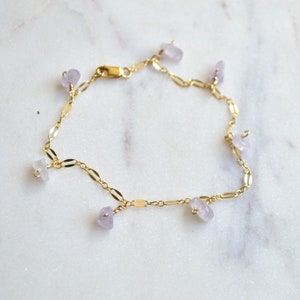 Amethyst bracelet, Crystal stone bracelet, Intentional jewelry image 4