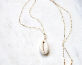 Cowrie Shell Necklace, Cowrie Pendant, Single Shell Necklace