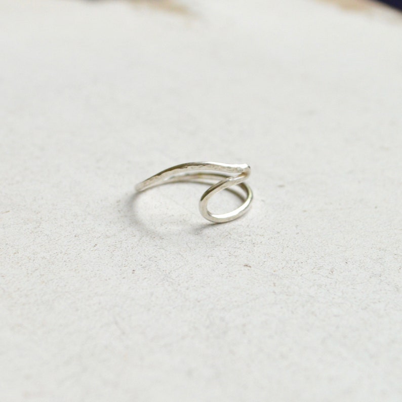 Ocean wave ring, Sterling wave ring, Gold wave ring image 7