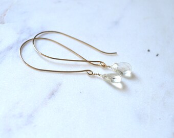 Yellow Quartz Briolette Earrings