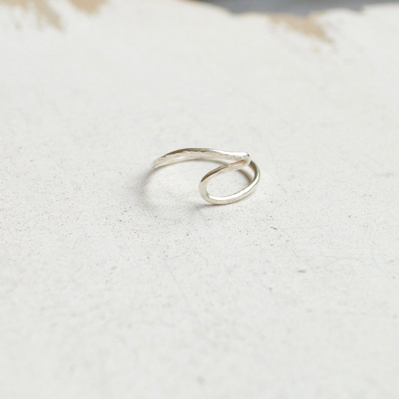 Ocean wave ring, Sterling wave ring, Gold wave ring image 9