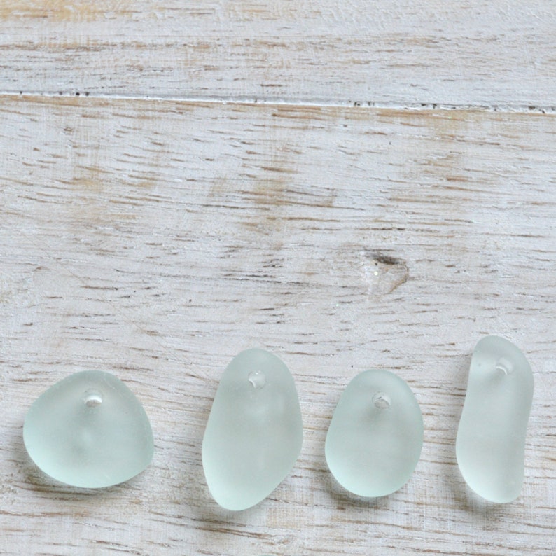 Tiny Sea Foam Glass Earrings, Tiny Drop Earrings image 9