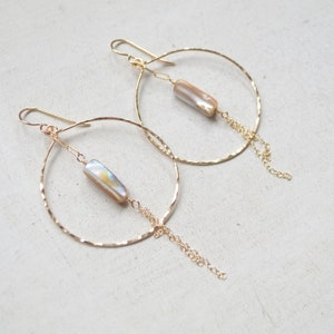 Mother of Pearl Hoop Earrings