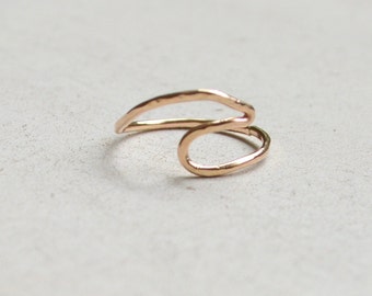 Ocean wave ring, Sterling wave ring, Gold wave ring