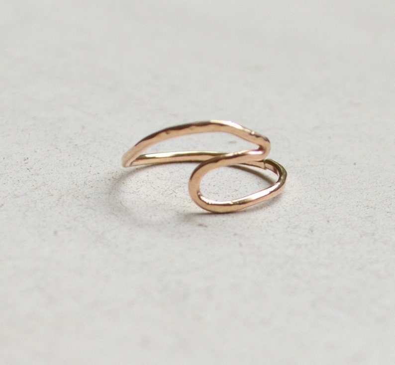 Ocean wave ring, Sterling wave ring, Gold wave ring image 1