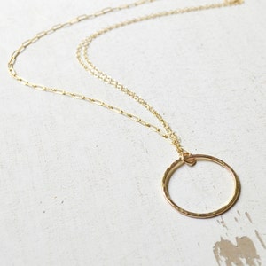Gold Eternity Necklace, Karma Necklace, Gold Circle Necklace