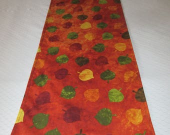 Fall table runner, Autumn leaves table runner, Fall decor, Fall leaves table runner, Reversible Table runner, Cotton table runner