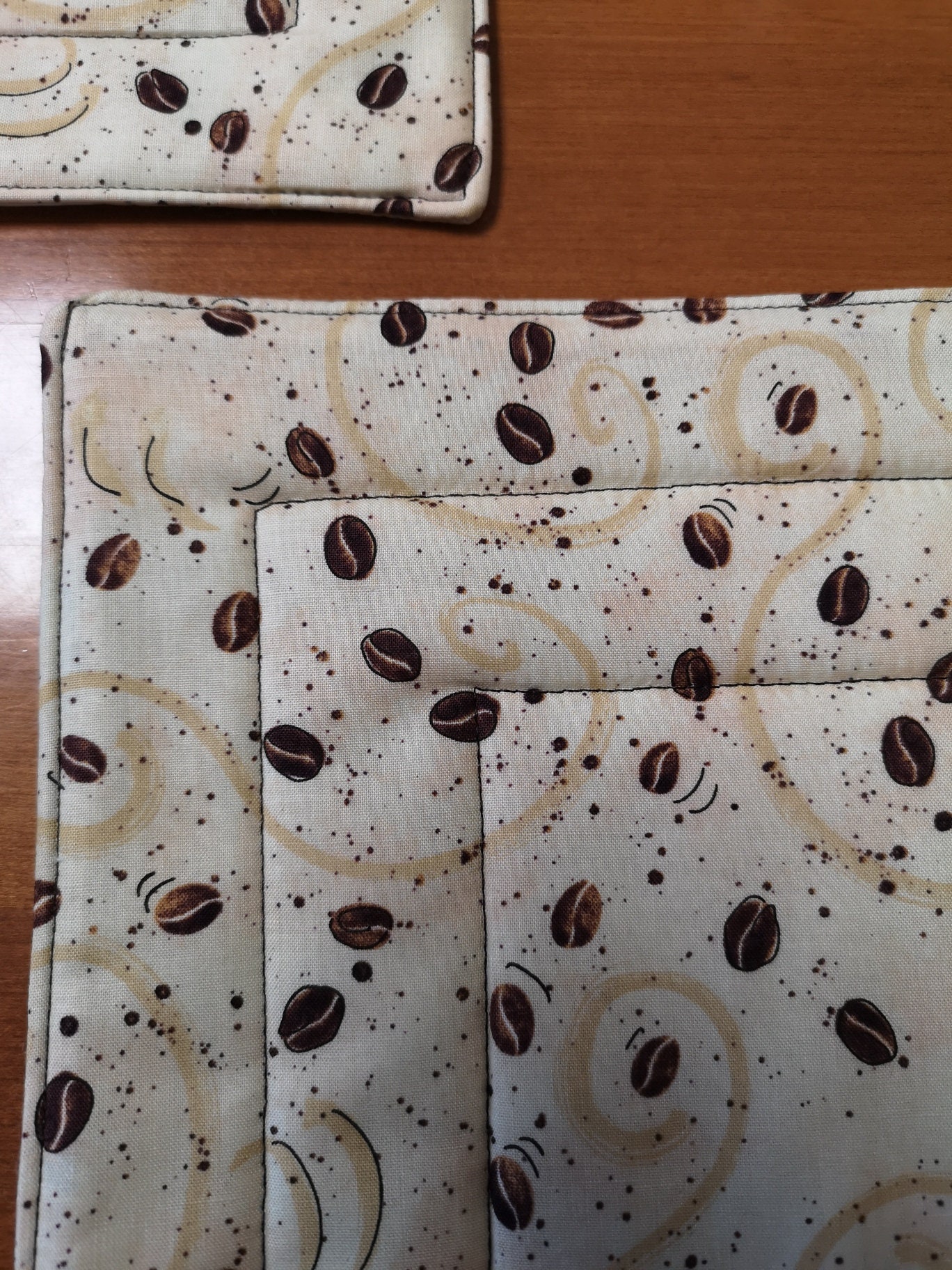 Quilted placemat Coffee placemat gift for coffee lovers Etsy