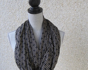 Classic infinity scarf, business scarf, jersey knit black scarf, business wear scarf, travelling scarf, black circle scarf, fabric scarf