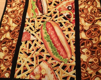 Fast food placemats, Placemats with food, Pizza placemats, Hamburger placemats, Potatoe chips placemats, French fry placemats, Reversible