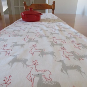 Reindeer table runner, reversible table runner, Christmas table runner, Holiday table runner, Minimalist table runner, Holiday hostess gift