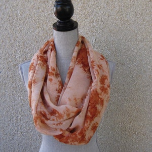 Peach chiffon infinity scarf, rust infinity scarf, chiffon scarf, bold infinity scarf, orange scarf, business scarf, power suit scarf,