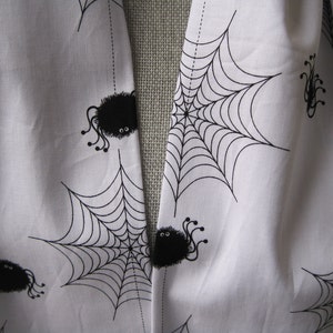 white infinity scarf, scarf with spiders, spiders and webs, Halloween scarf, halloween costume, halloween gift, halloween hostess gift, image 3