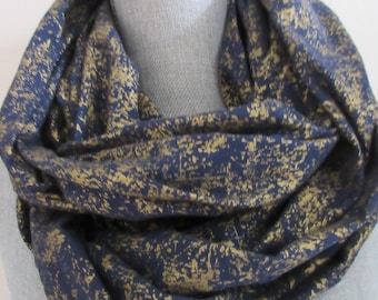 Fabric scarf, infinity scarf, gauze scarf, navy blue scarf, long blue scarf, business casual scarf, statement scarf, business scarf, cotton