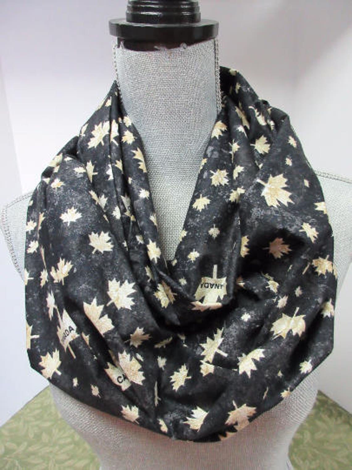 Maple leaf infinity scarf Canada souvenir scarf Canada gift Etsy