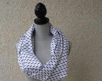 Moustache scarf, white scarf with moustaches, Movember scarf, white infinity scarf, Prostate cancer scarf, men's cancers scarf, black scarf