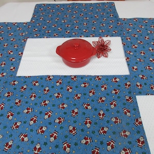Weihnachtstischsets, Baumwolltischsets, Weihnachtsmann-Tischsets, Feiertagssets, Weihnachtsdekor, Feiertagsdekor, Weihnachtstischwäsche