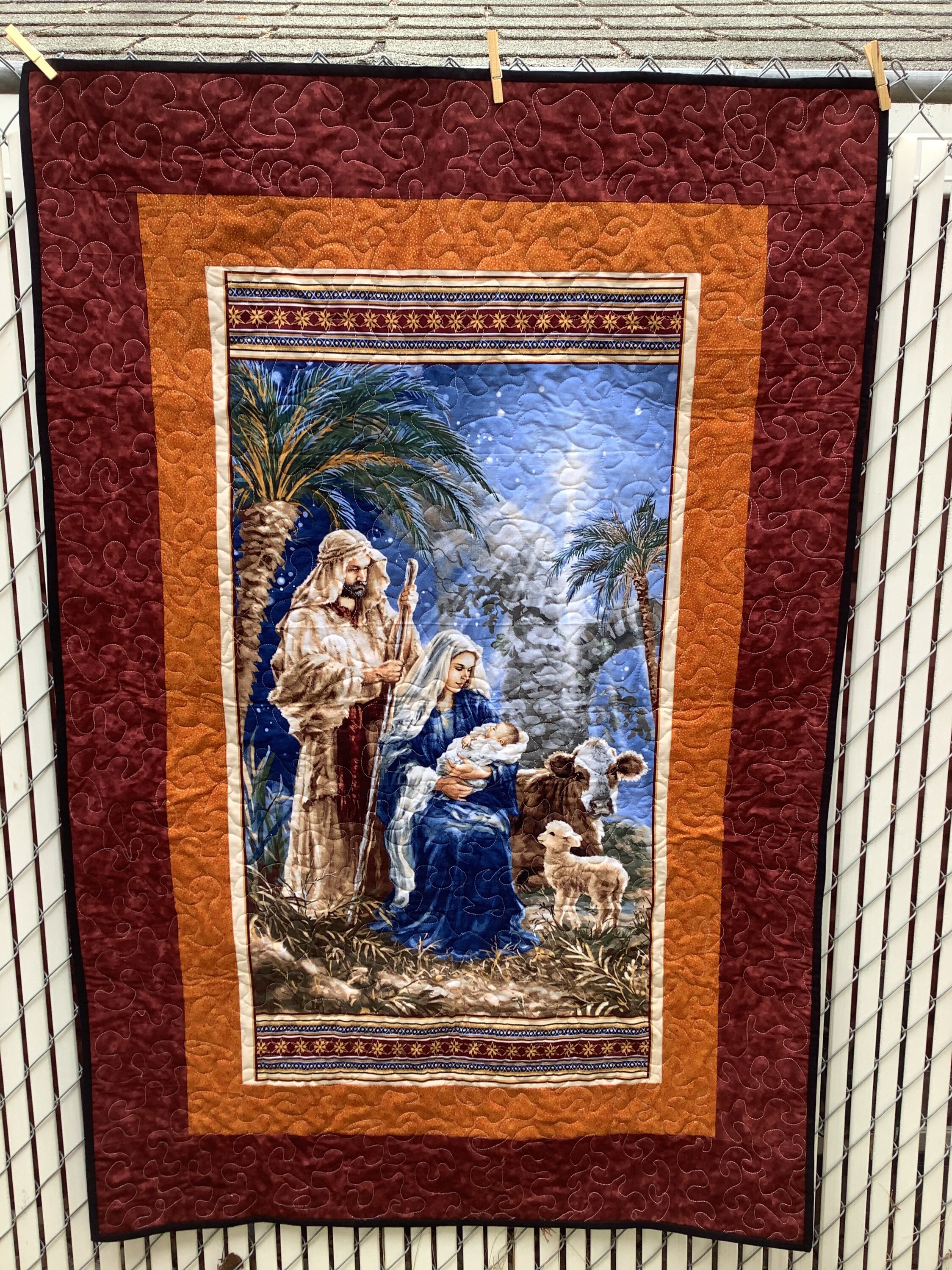 Lap quilt, throw quilt, wheelchair quilt, Christmas quilt, Nativity Quilt, faith quilt, Christmas story quilt, Christmas decor, wall hanging