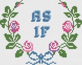Clueless 'As If' Floral Wreath Cross Stitch or Needlepoint Pattern (PDF) - instant download