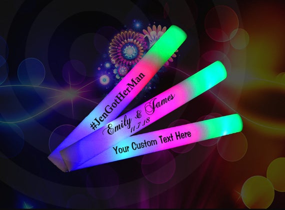 Free Shipping 125 Pack FULL COLOR LED Custom Foam Sticks 18 Inch Wedding,  Birthday Party, Night Club, Bars, Lounge, Kids Party 18 Inch 