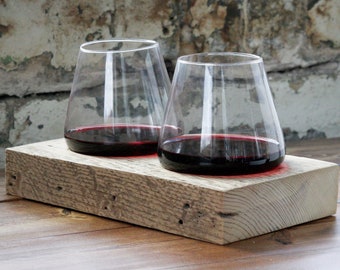 Pair of 12oz Swoon Revolving Wine Glasses with an option for a Personalized Stand