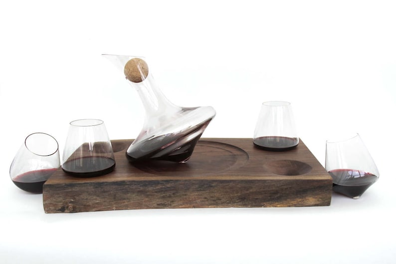 Aerating 750ml Wine Decanter & Four 12oz Aerating Glasses W/ - Etsy